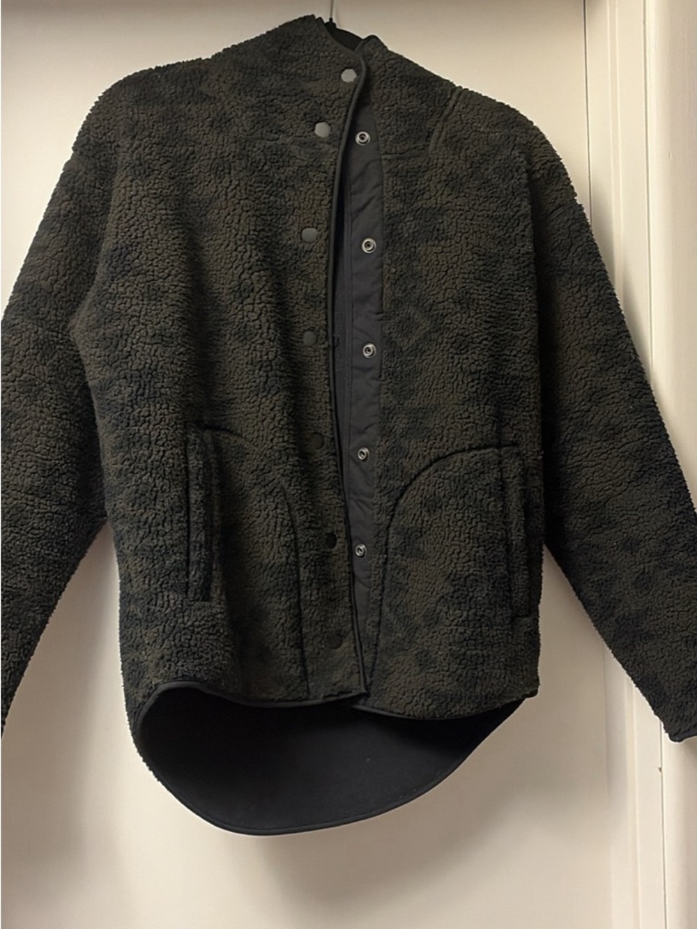 Lightweight Black Sherpa Shirt Jacket - Casual Layering